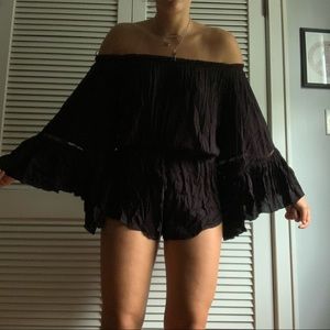 Black Long Sleeve Romper